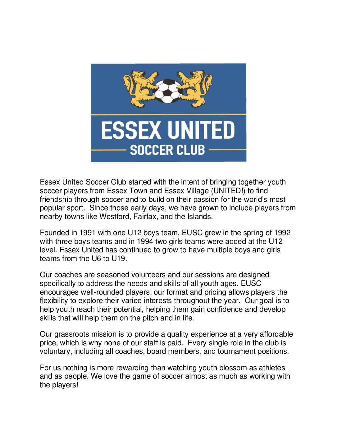 EUSC Spring Soccer Guide